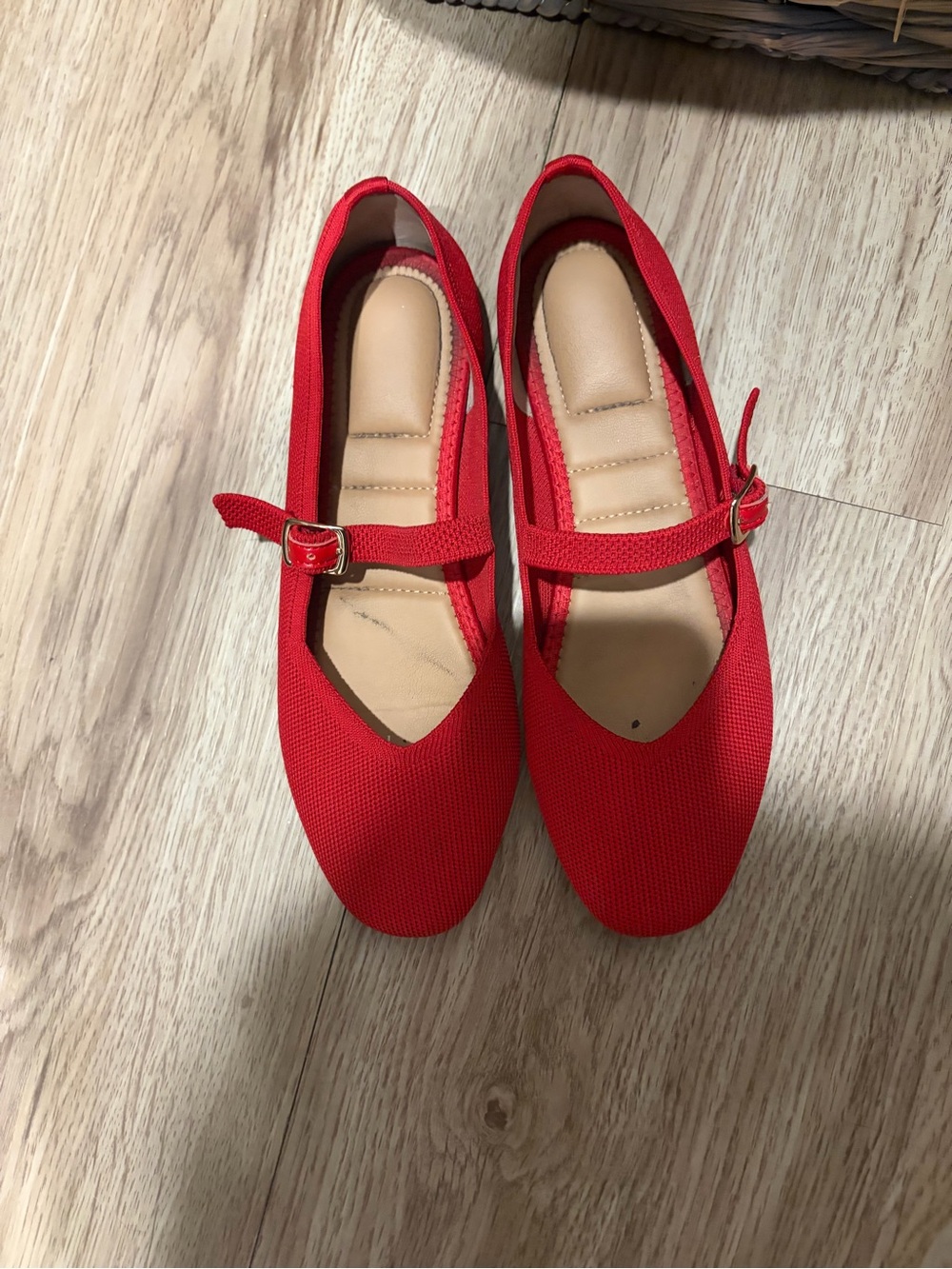 Red Mary Jane Flats
